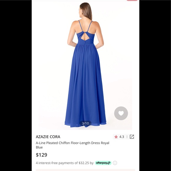 Azazie A-line Royal blue bridesmaids dress - Picture 2 of 3